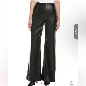 Ramy Brook Sleek Black Jace Pant Wide-Leg Trousers Vegan Leather